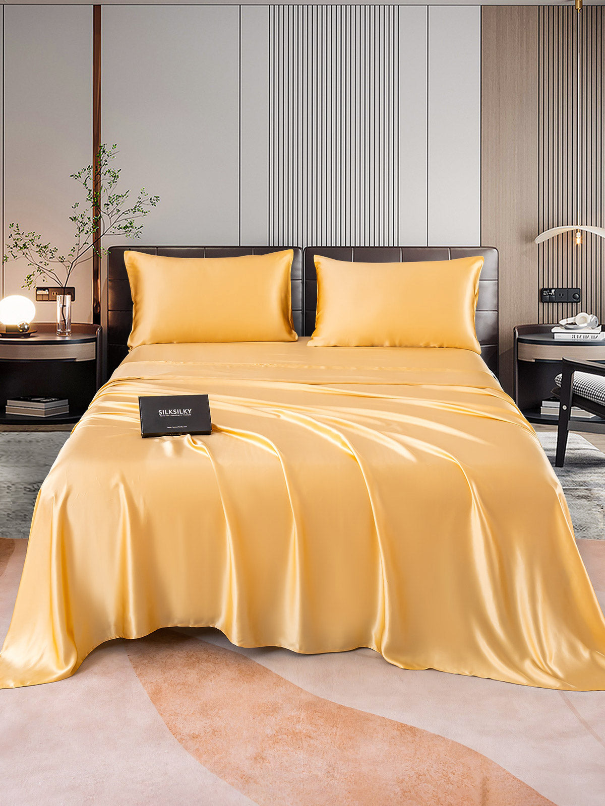 [Champagne] SilkSilky-IT 22Momme Seta pura Bedding Set 001