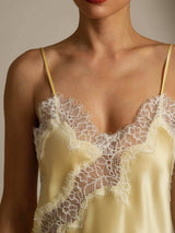 [Giallo Chiaro] SilkSilky-IT Spaghetti Strap V Neck Cami 004