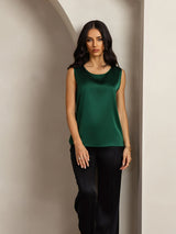 [Verde Scuro] SilkSilky-IT Sleeveless Round Neck Cami 003