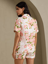 [Peonia Bianca] SilkSilky-IT Short Sleeve Notch Collar Pigiami da donna 002