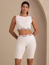[Bianco] SilkSilky-IT Sleeveless Crew Neck Women's Outfit Sets 001