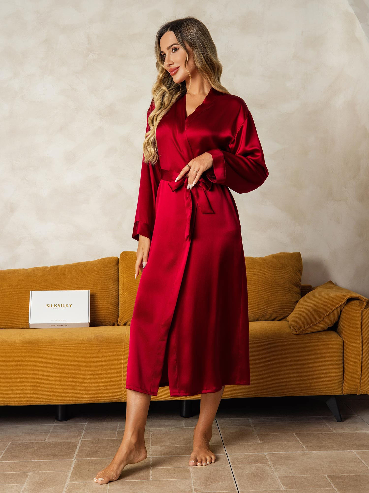[Vino] SilkSilky-IT Seta pura Womens Robe 004