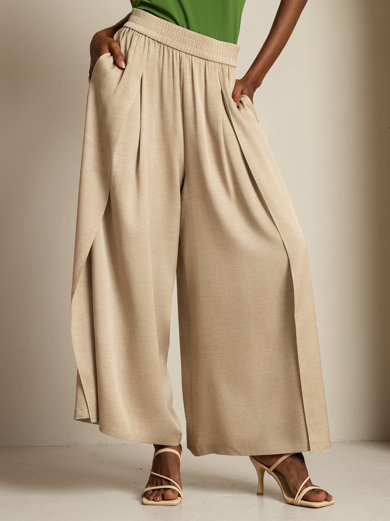 [Marrone Chiaro] SilkSilky-IT 19Momme Seta Womens Pants 008,