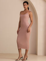[Rosa] SilkSilky-IT Square Neck Vestiti da donna 004