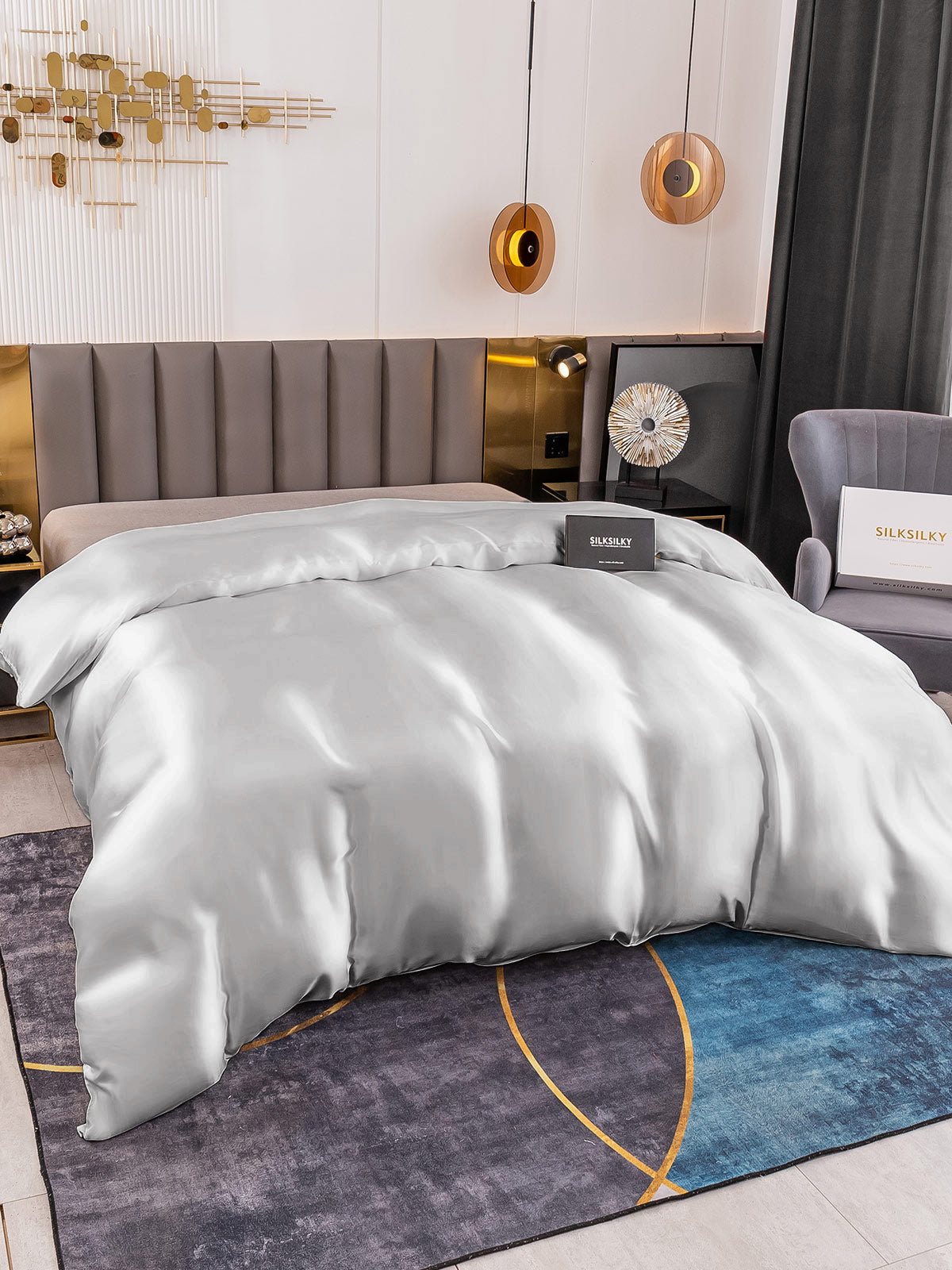 [Argento] SilkSilky-IT 19Momme Seta pura Duvet Cover 002