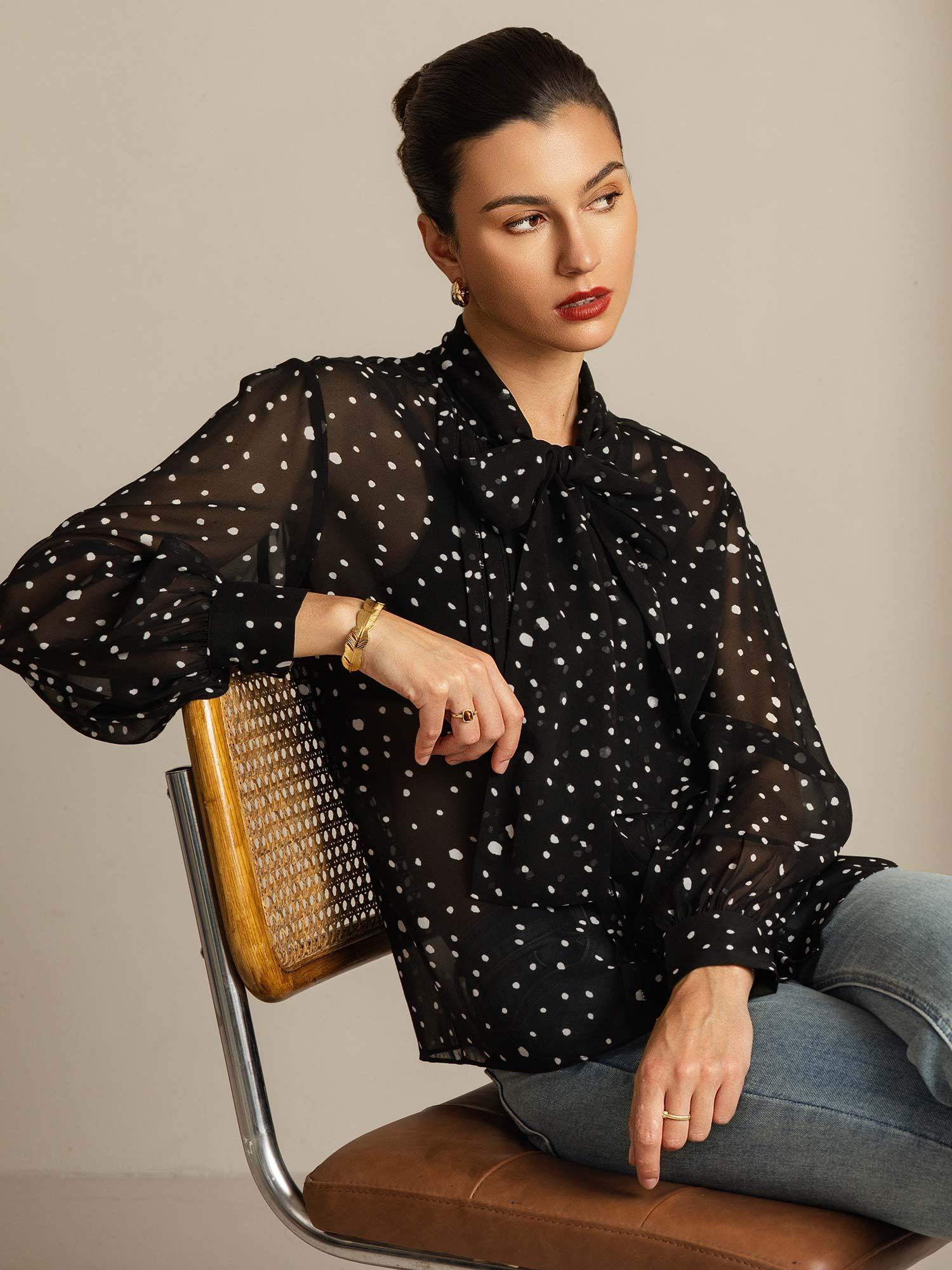 [Pois] SilkSilky-IT Seta pura Womens Shirt 008