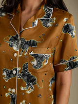 [Leone Marrone] SilkSilky-IT Short Sleeve Notch Collar Pigiami da donna 005