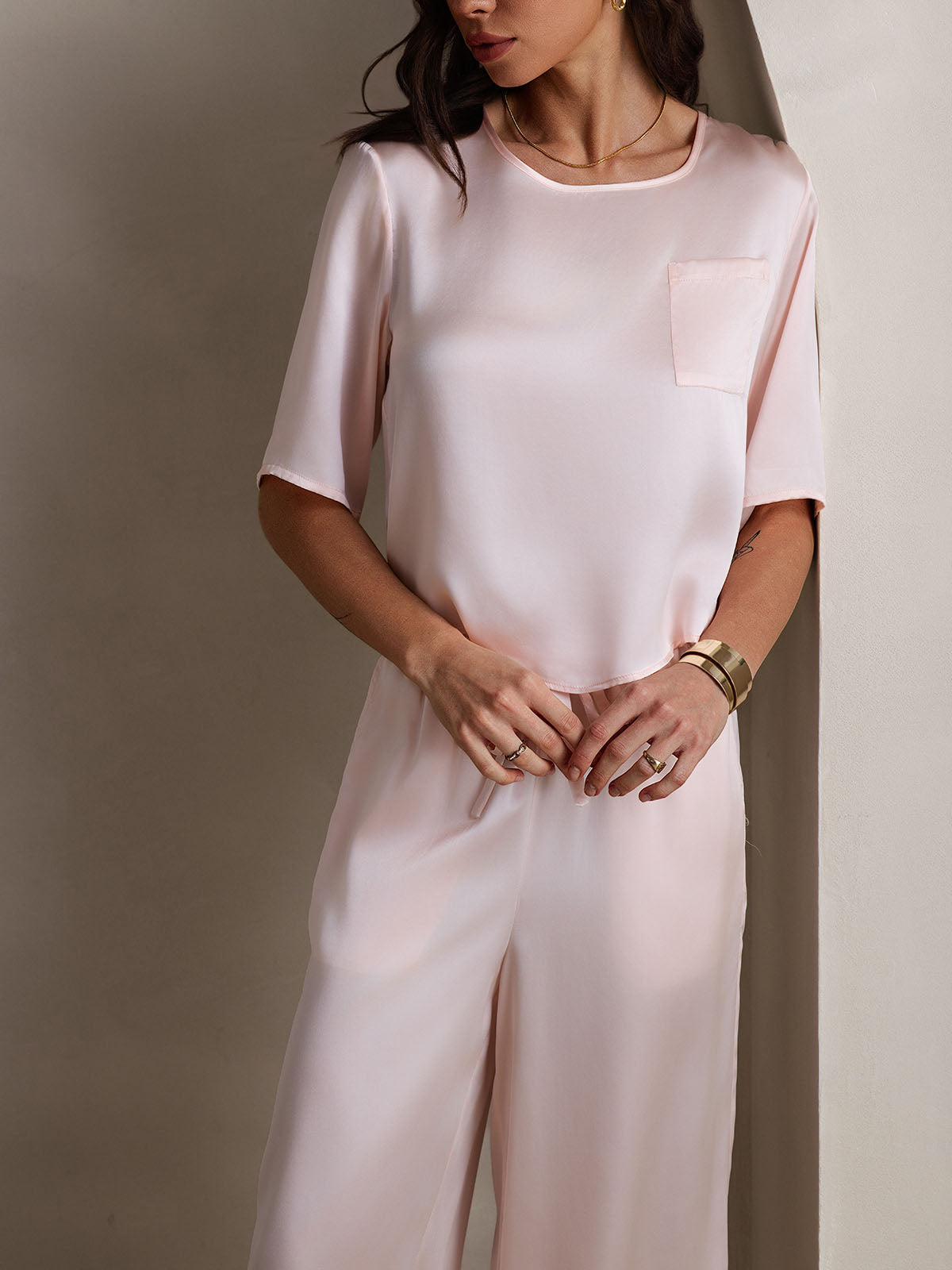 [Rosa] SilkSilky-IT Seta pura Womens Pajamas 007