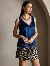 [Blu Scuro] SilkSilky-IT Sleeveless V Neck Cami 006