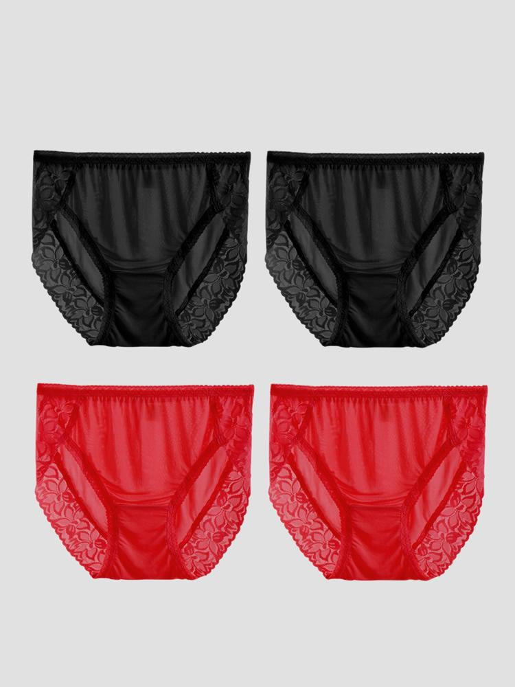 SilkSilky-IT Maglia di seta Panty Nero+Rosso 002