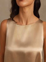 [Champagne] SilkSilky-IT Sleeveless Pigiami da donna 004