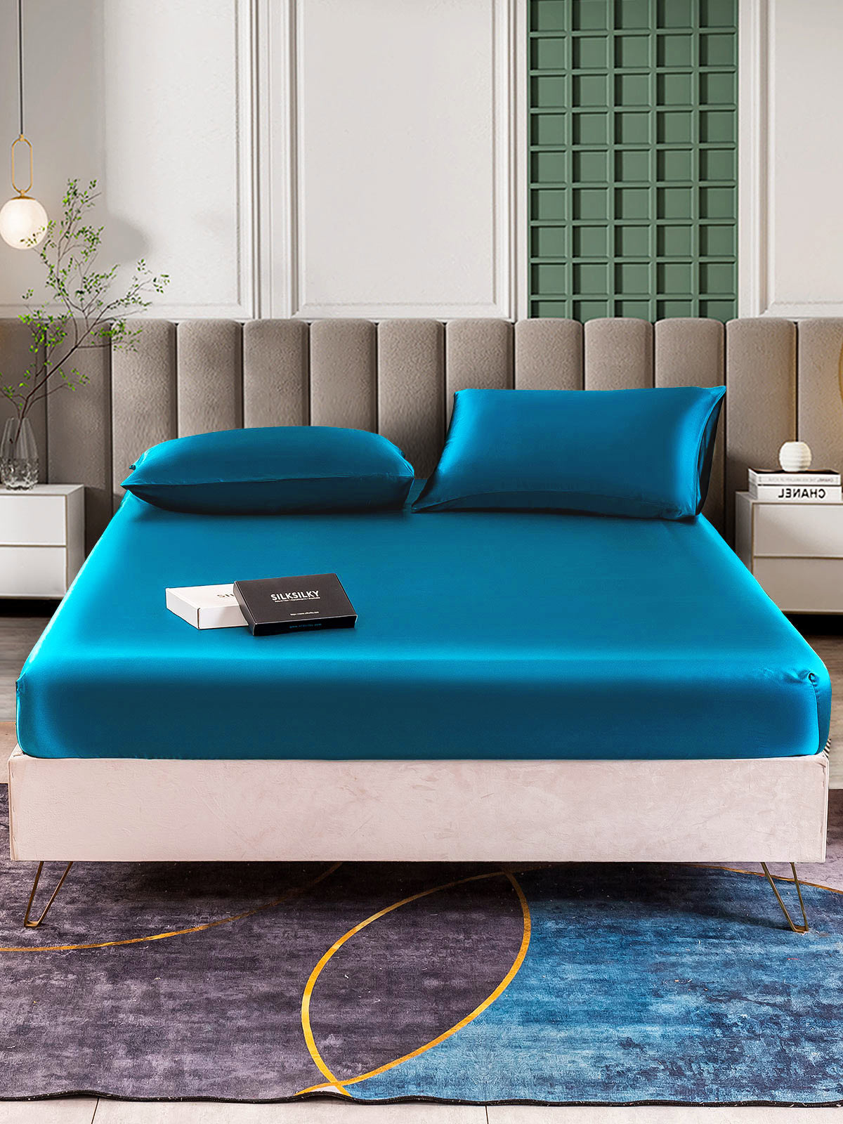 [Verde Acqua] SilkSilky-IT 25Momme Seta pura Bedding Set 002