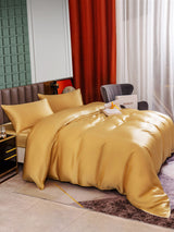 [Champagne] SilkSilky-IT 25Momme Set di biancheria da letto 006