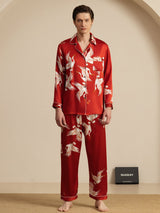 [Vino] SilkSilky-IT Long Sleeve Lapel Collar Pigiami da uomo 003