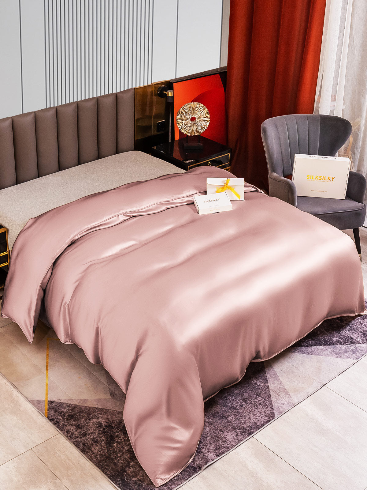 [Malva Pallido] SilkSilky-IT 22Momme Seta pura Duvet Cover 002