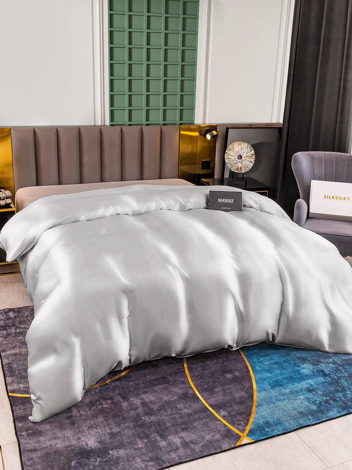 [Argento] SilkSilky-IT 25Momme Seta pura Duvet Cover 002