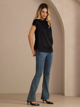 [Nero] SilkSilky-IT Short Sleeve Blouse 005