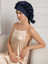 [Blu Scuro] SilkSilky-IT Cuffia di seta 004