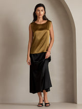 [Marrone] SilkSilky-IT Sleeveless Round Neck Cami 001