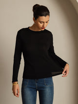 [Nero] SilkSilky-IT Seta pura Womens T-Shirt 003