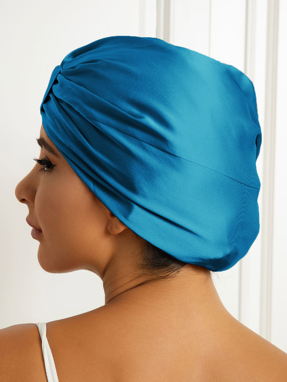 [Verde Acqua] SilkSilky-IT Seta pura Sleep Cap 004