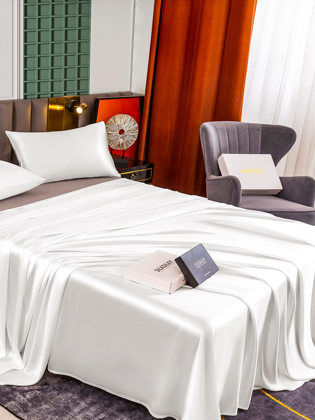 [Bianco] SilkSilky-IT 25Momme Seta pura Bedding Set 004