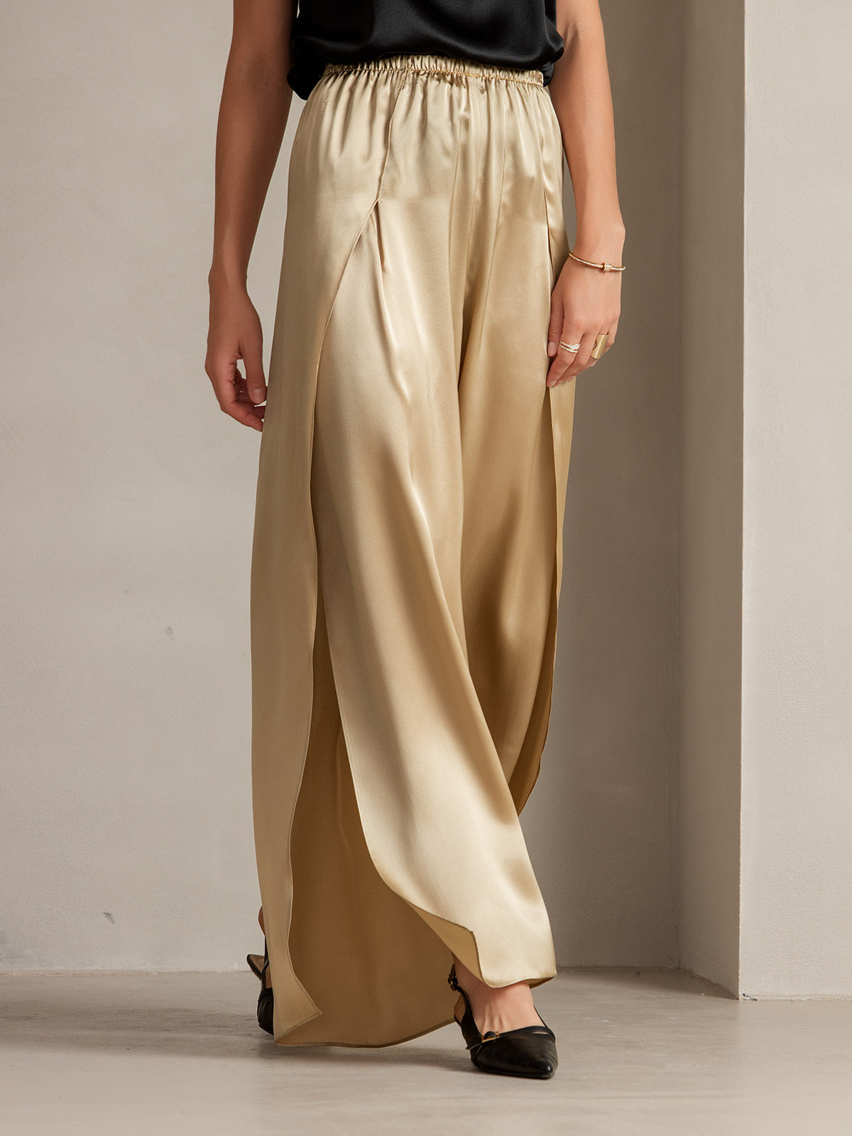 [Champagne] SilkSilky-IT 19Momme Seta Womens Pants 010