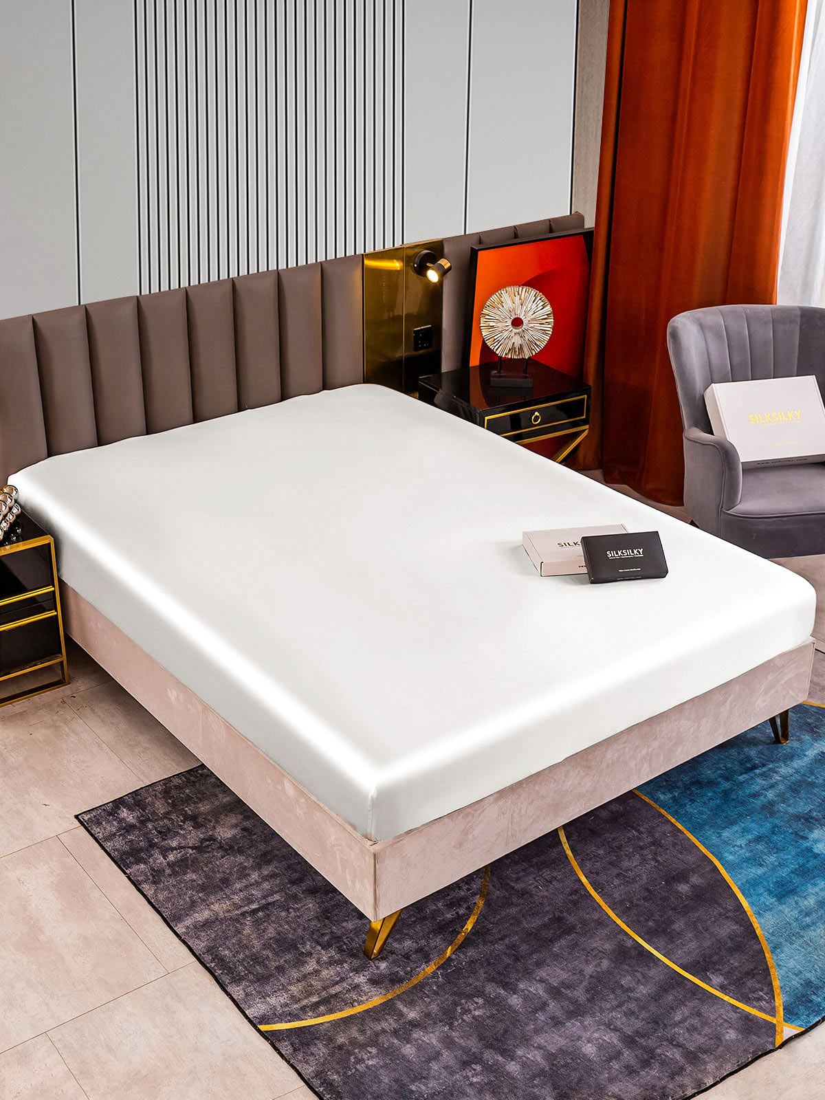 [Bianco] SilkSilky-IT 22Momme Seta pura Sheet 002