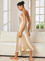 [Champagne] SilkSilky-IT Sleeveless V Neck Camicia da notte 002