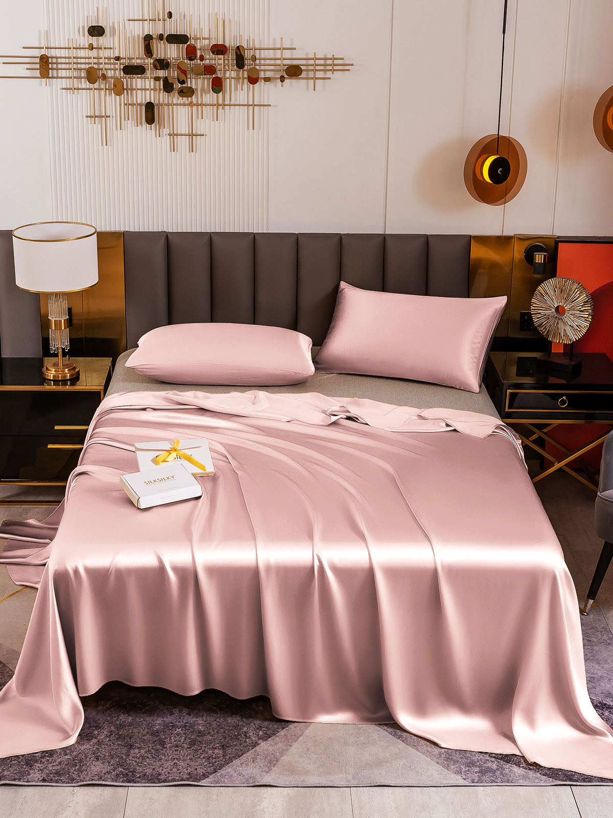 [Malva Pallido] SilkSilky-IT 19Momme Seta pura Bedding Set 002