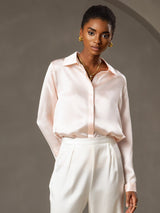 [Rosa] SilkSilky-IT Long Sleeve Lapel Collar Camicie da donna 001