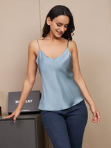 [Blu Grigiastro] SilkSilky-IT Spaghetti Strap V Neck Cami 004