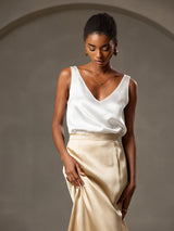 [Bianco] SilkSilky-IT Sleeveless V Neck Cami 005