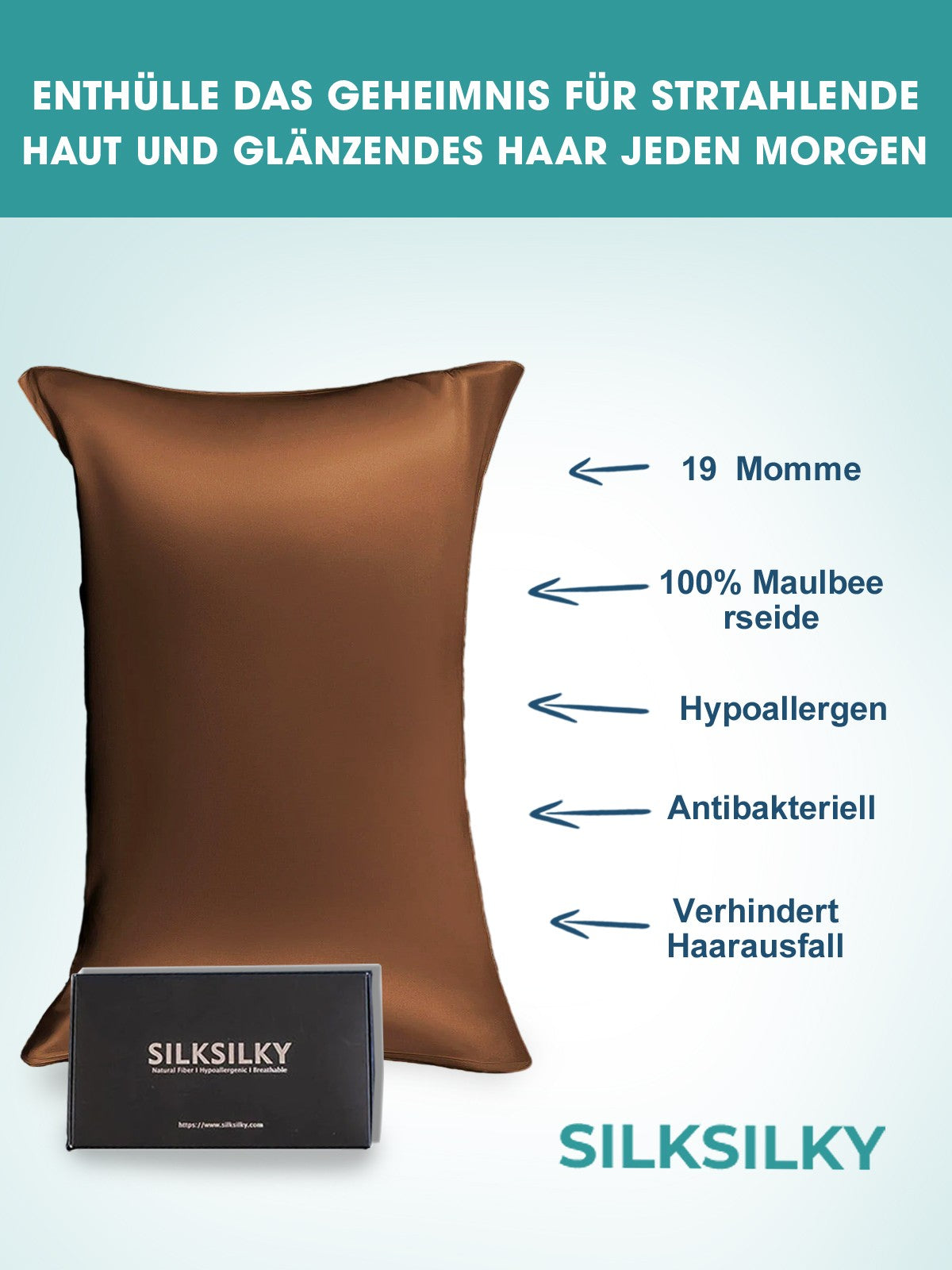 [Caffè] SilkSilky-IT 19Momme Seta pura Pillowcase 002
