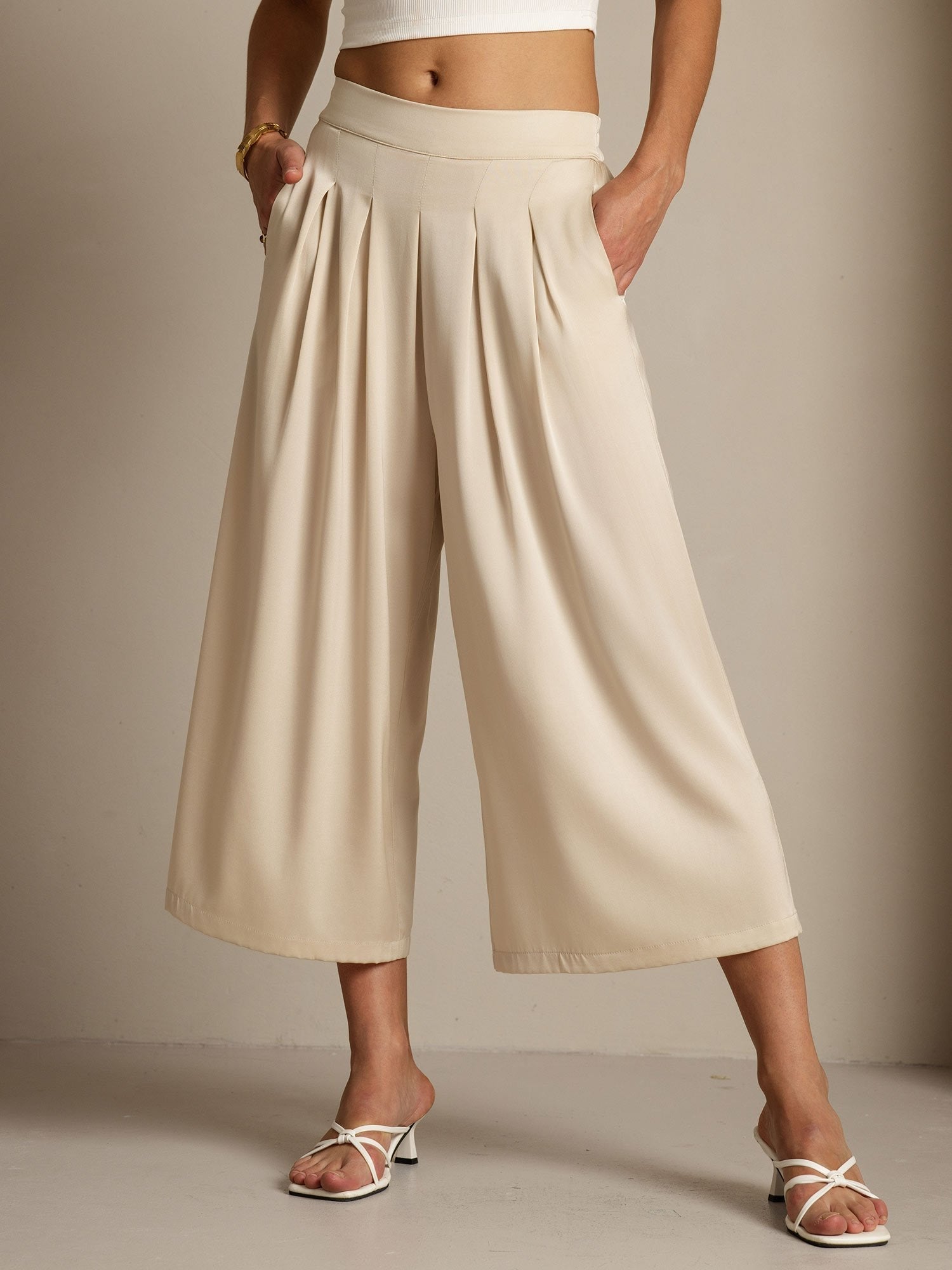 [Beige] SilkSilky-IT 19Momme Seta Womens Pants 001