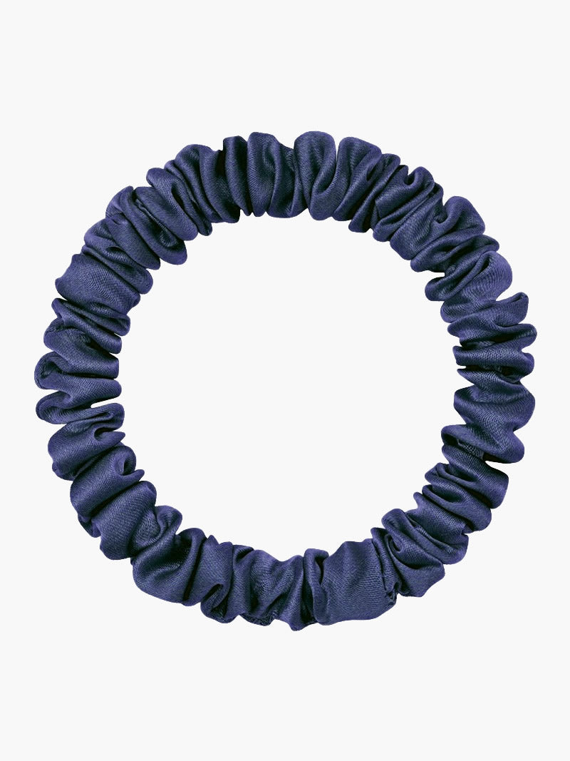 [Blu Scuro] SilkSilky-IT 19Momme Seta pura Scrunchie 004
