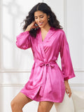 SilkSilky IT Seta pura A metà Womens Robe Vino 050