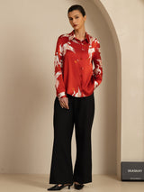 [Vino] SilkSilky-IT 19Momme Manica lunga Colletto con Revers Camicie da donna 005