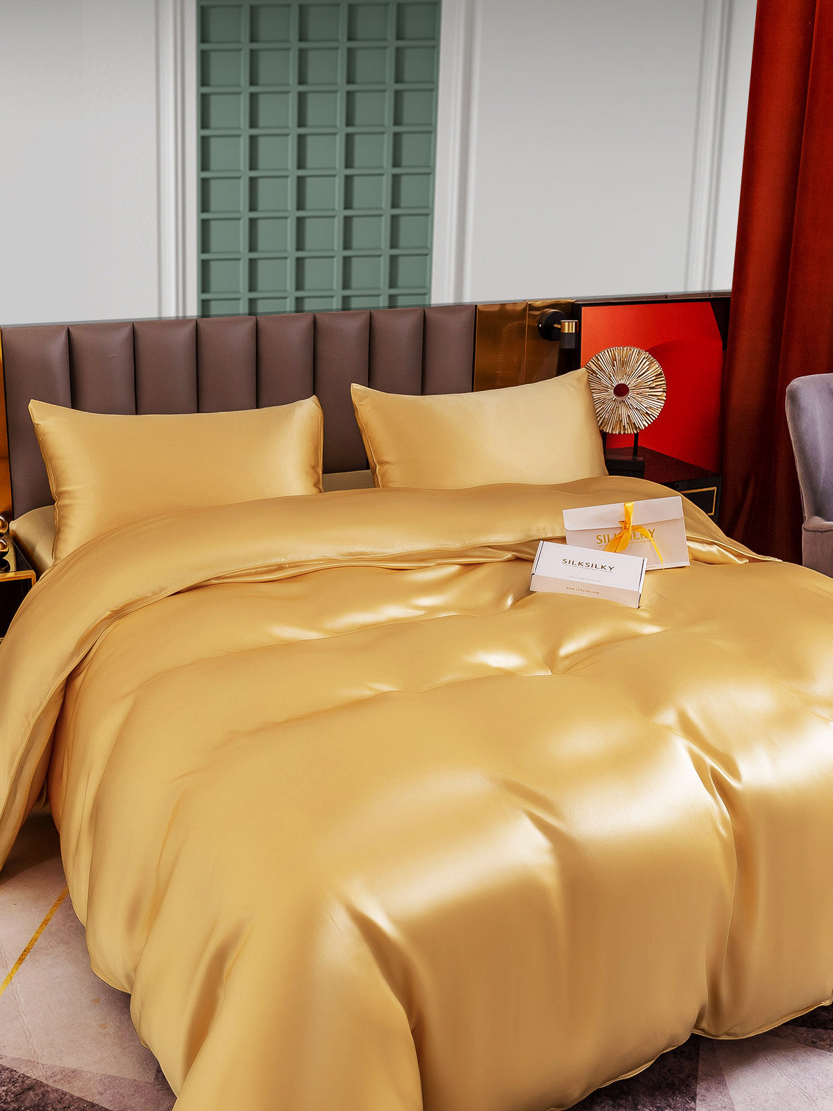 [Champagne] SilkSilky-IT 25Momme Seta pura Bedding Set 005