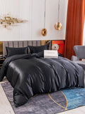 SilkSilky IT 19Momme Seta pura Bedding Set Nero 005