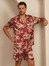 [Drago Vino] SilkSilky-IT Short Sleeve Lapel Collar Pigiami da uomo 003