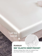 [Bianco] SilkSilky-IT 19Momme Set di biancheria da letto 004