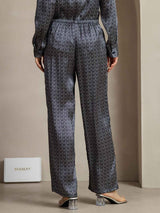 [Ginkgo Blu Navy] SilkSilky-IT 19Momme Seta Womens Pants 002