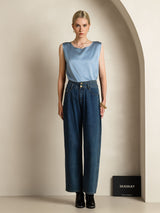[Blu Grigiastro] SilkSilky-IT Sleeveless Round Neck Cami 007