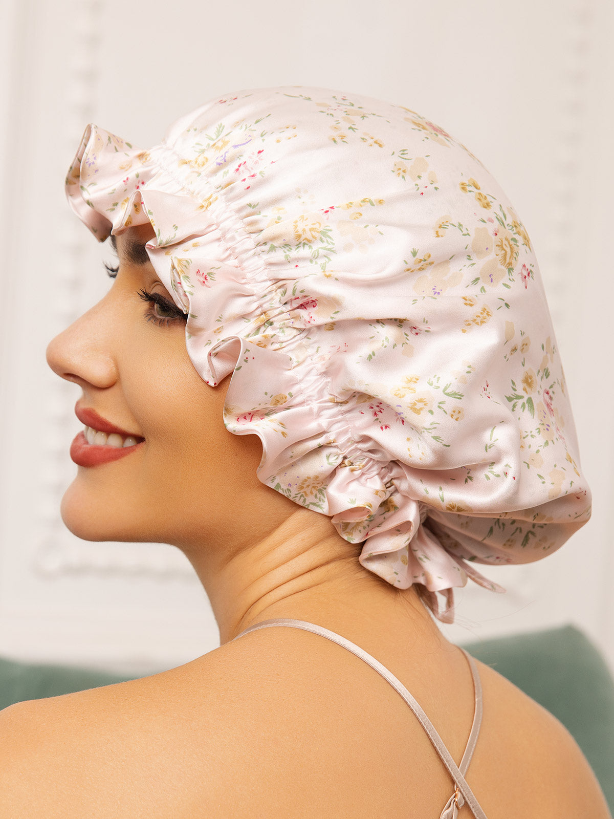 SilkSilky-IT Seta pura Sleep Cap Floral 002