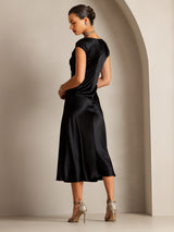 [Nero] SilkSilky-IT Cap Sleeve Vestiti da donna 002