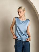 [Blu Grigiastro] SilkSilky-IT Sleeveless Round Neck Cami 003