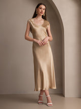 [Champagne] SilkSilky-IT Cap Sleeve Vestiti da donna 001
