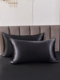 SilkSilky IT 22Momme Seta pura Pillowcase Nero 003