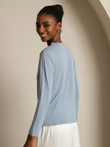 [BluGrigiastro] SilkSilky-IT Seta pura Womens T-Shirt 002